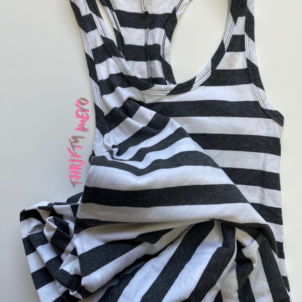 Long soft dress, dark gray and white